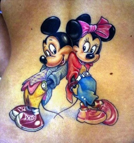 Răutăcios Mickey and Minnie Tattoo Design