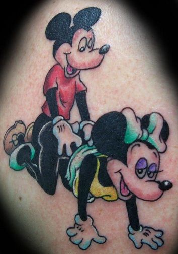 vesel Mickey and Minnie Tattoo Design