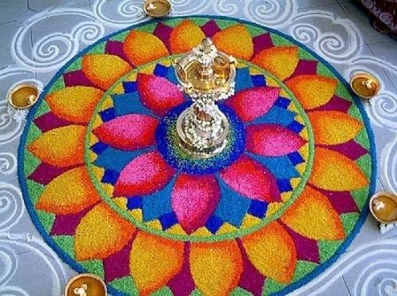 9 Best Holi Rangoli Designs and Patterns with Pictures