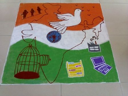 9 cele mai bune zile de independență Rangoli desene cu imagini