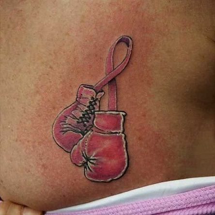 Războinic Cancer Ribbon Tattoo Design