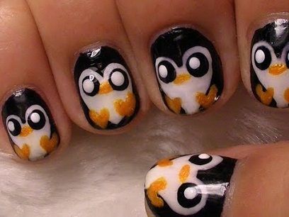 penguin nail designs2