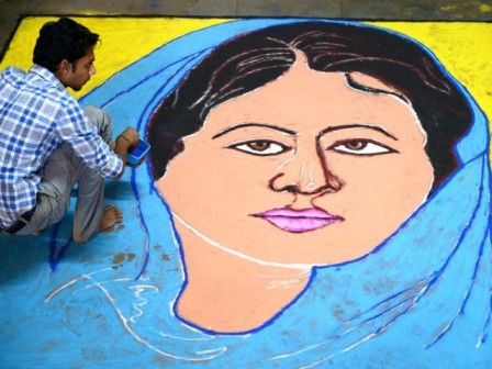 9 Best Portrait Rangoli Designs with Photos | Styles At Life