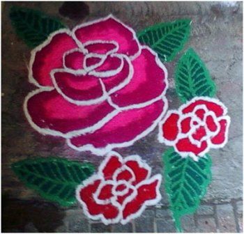 9 Best Rose Flower Rangoli Designs With Pictures