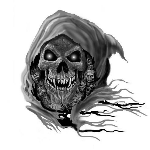 Scary Grim Reaper Tattoo Design