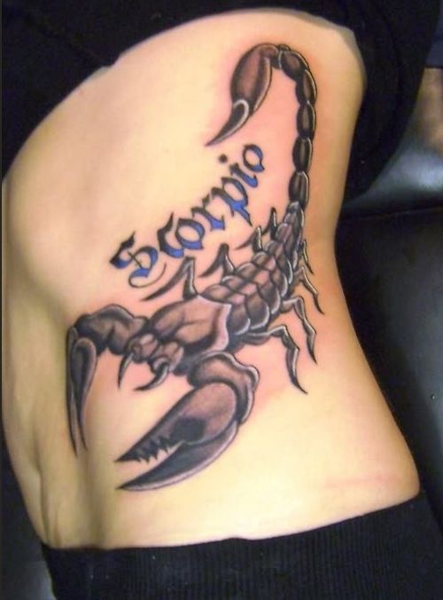 A scorpion with the word Scorpio
