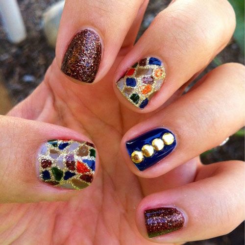 stained glass nail art