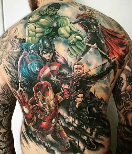 Deplin Body Superhero Tattoo