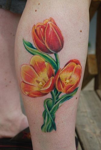 Parrot Pattern Tulip Tattoo
