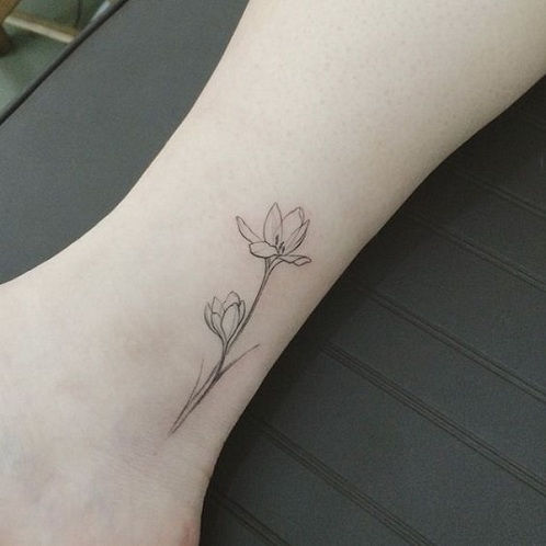 Delicate Tulip Tattoo