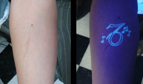 fehér Ink UV Light Tattoo Designs