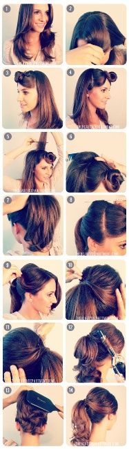 vintage hairstyle for long hair3