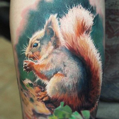 Realistic Squirrel Tattoo