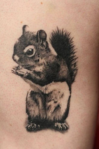 3D Pattern Squirrel Tattoo