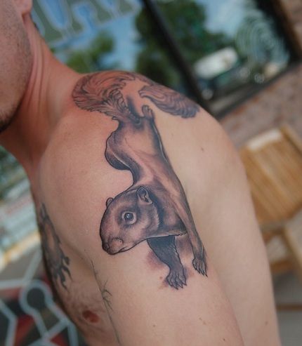 Alpinism Style Squirrel Tattoo