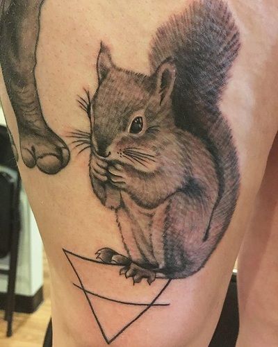 Negru and Grey Squirrel Tattoo