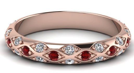 Ruby-Rose Gold-Solitaire Bangle