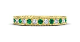 Gold-Emerald-Solitaire Bangle