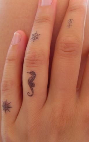 Pirštu Seahorse Tattoo