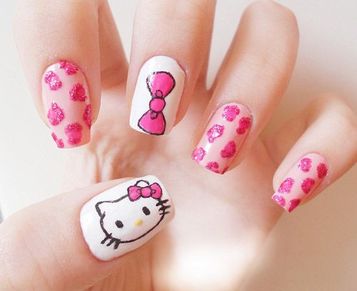 9 modele drăguțe și ușoare Hello Kitty Nail Art cu imagini Stiluri de viață