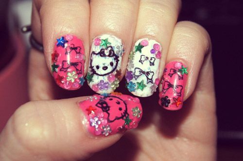 9 Cute and Easy Hello Kitty Nail Art Designs With Images | Styles At Life