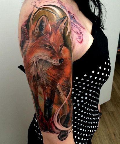 Hatásos Fox Tattoo Design for Arms