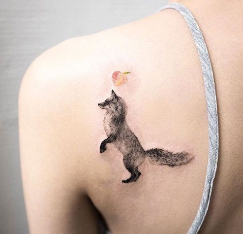 Jumping Fox Tattoo Design