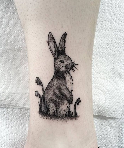 Impresionant Rabbit Tattoo Design