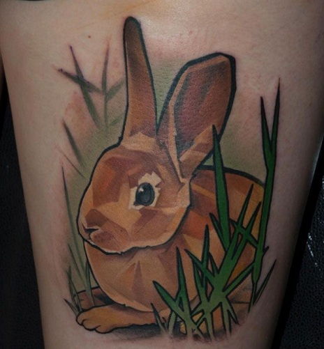 Atractiv Rabbit Tattoo Design