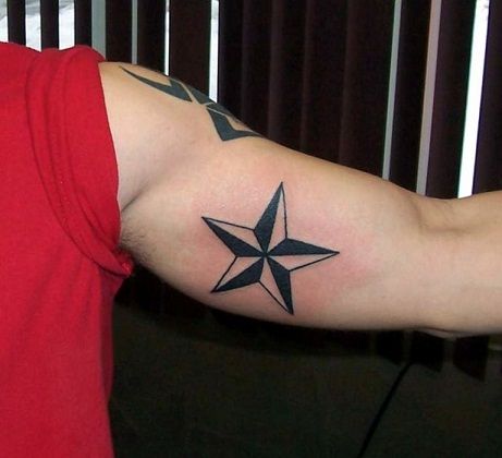 Jūrinis star style sailor tattoo