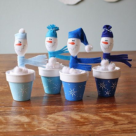 Plastic Spoon Snowman Crafts