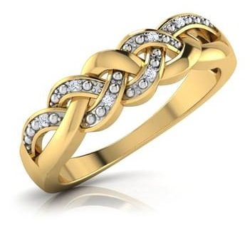 Woven Gold and Diamond studded Wedding Ring
