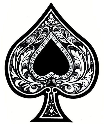 Aces Spade Card Tattoo with Floral Design