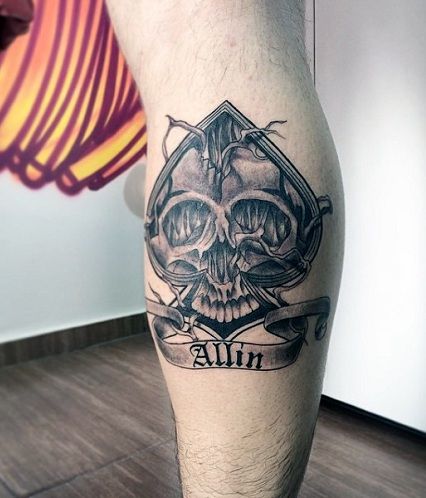 Fekete Inked Skull Design Aces Tattoo Design