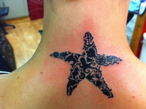 Tribal Star Fish Tattoo