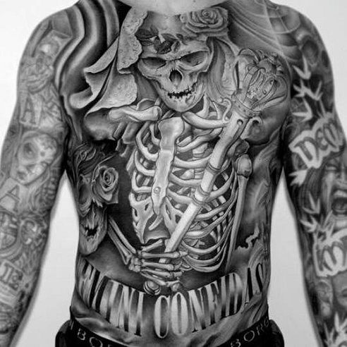 Skeleton Tattoo on Full Body