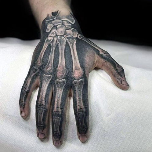 Mână Tattoo of Skeleton