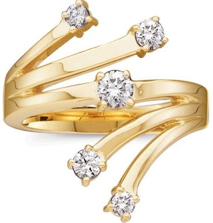 Gold and Diamonds Designer Rings for Girls