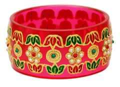 Acrylic Meenakari Red Bangle