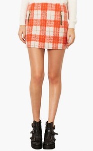 Plaid orange skirt