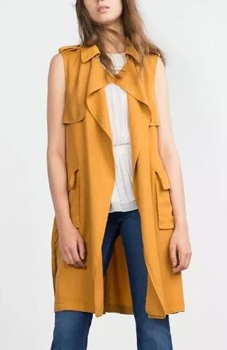 Krepas long designer vest for women