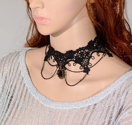 Tattoo Choker with Flower Lace