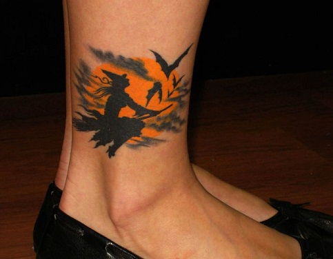 Bájos Witch Tattoo Design