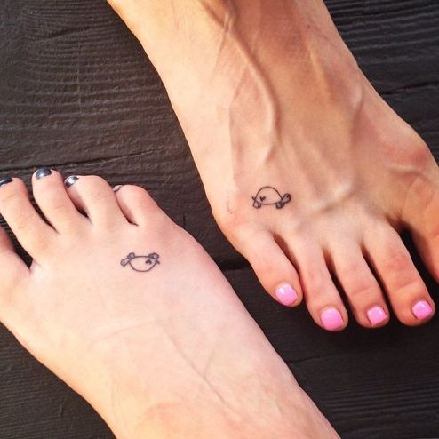 inimă Turtle Tattoo On Foot