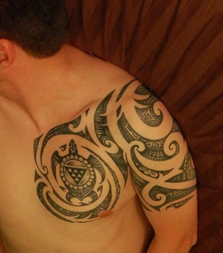 Maori Half Sleeve Turtle Tattoo