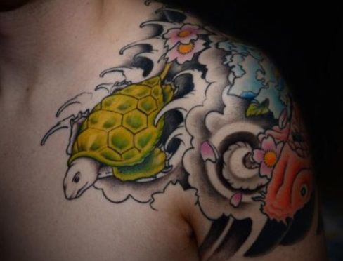 japán Turtle Tattoo