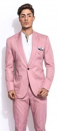 Ponas Button Pink Solid Blazer