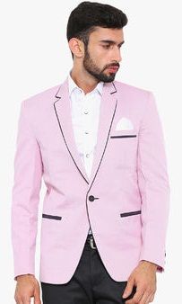 Ennoble Pink Solid Blazer