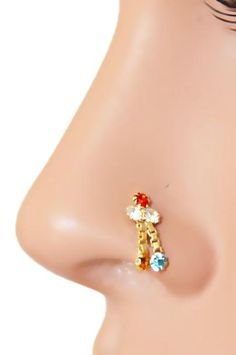 Dizajner Nose Stud Ring with Small Stones