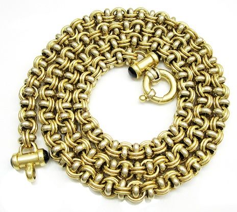 Solid two tone gold italina chain